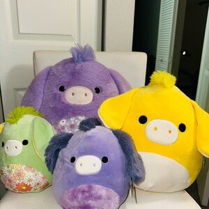 Squishmallow / fuzzamallow donkey bundle Easter NWT 7-12”
